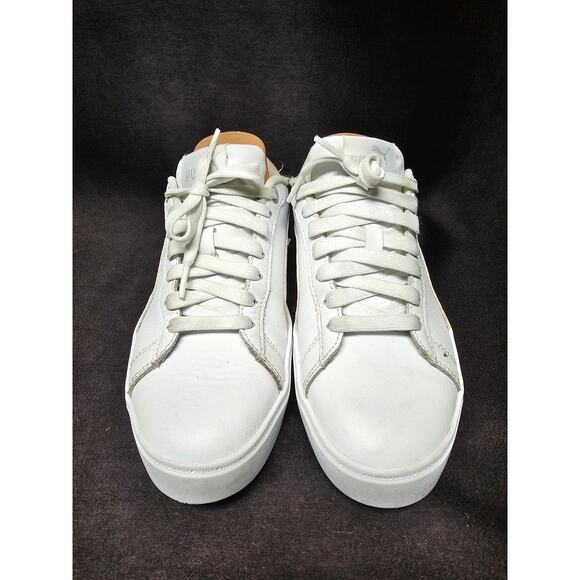 Puma White Smash Platform Soft Foam Optimal Comfort Tennis Worn Shoe Sneakers - Picture 3 of 10